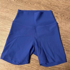 Women's Blue High-Waisted Bike Shorts